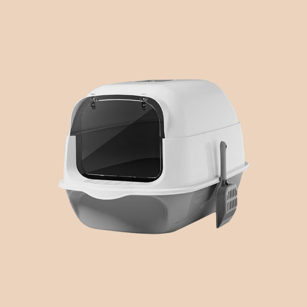 Toilette per Gatti Chiusa con Sportello | Grigio | 50×35×35 cm