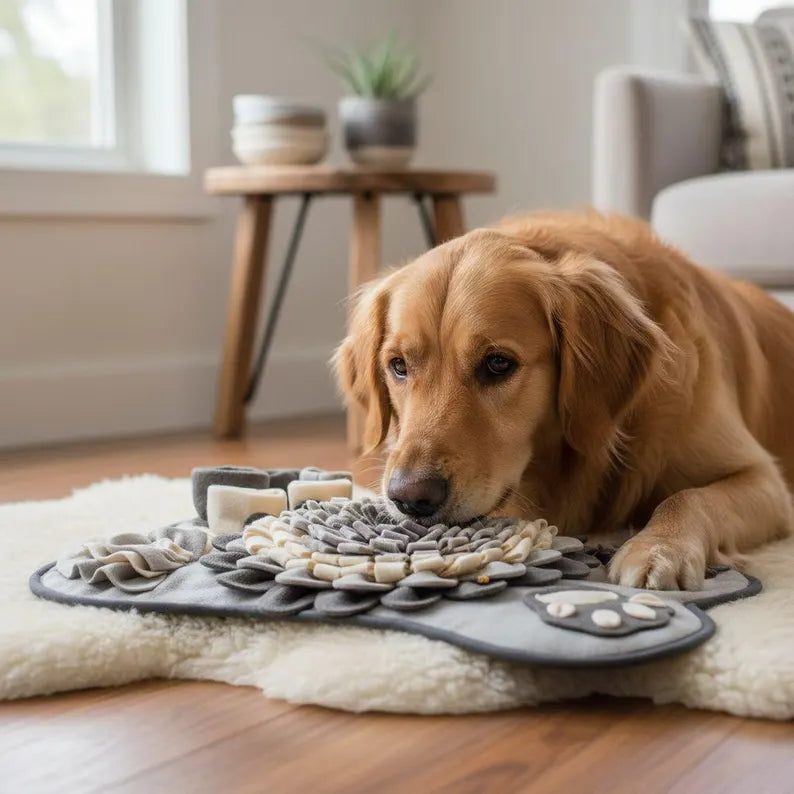 Tappeto olfattivo per cani, gioco distributore di crocchette a lenta erogazione, gioco interattivo di stimolazione mentale, gioco di arricchimento, tappeto per l'alimentazione per stimolare l'olfatto, anti-noia