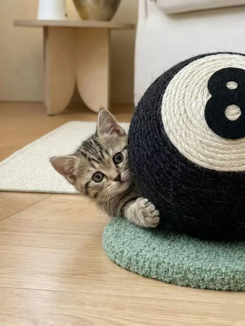 Palla da graffiare personalizzata per gatti, giocattolo in corda di sisal, a forma di fragola, arancia e biliardo