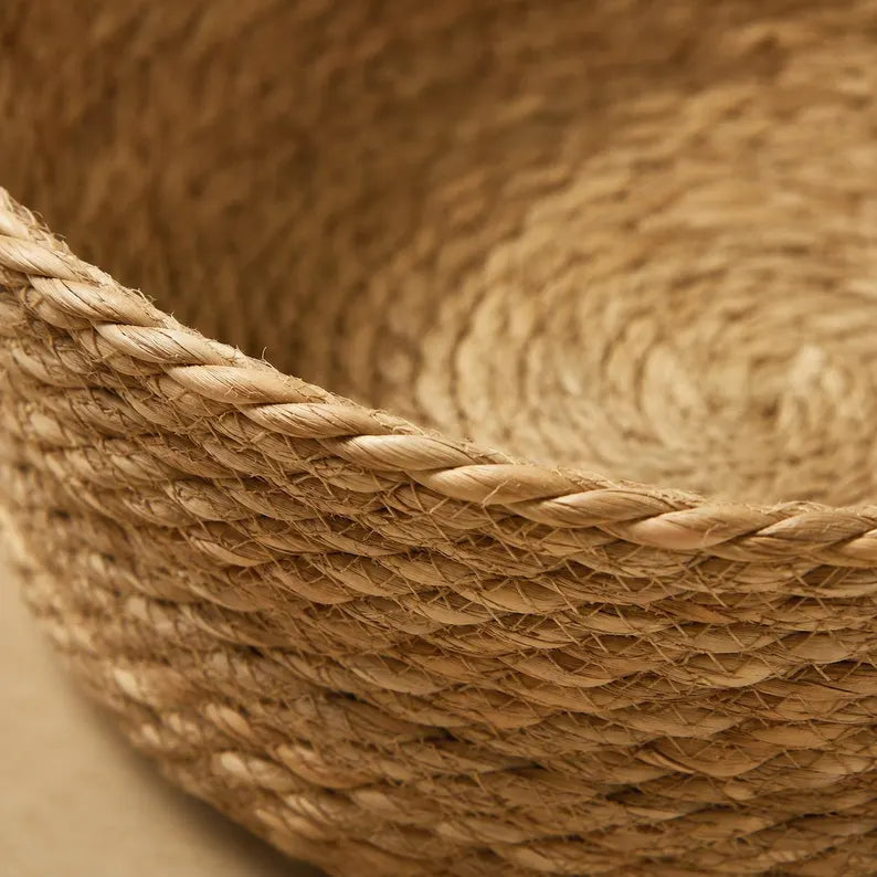 Cuccia per animali in rattan intrecciato a mano | Cesto bohémien per gatti e cani di piccola taglia
