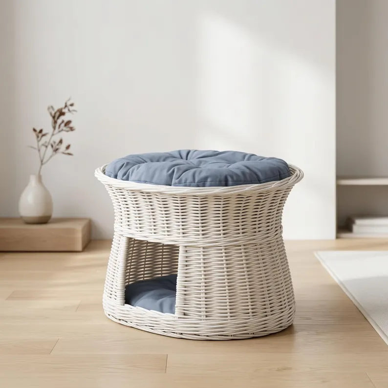 Cuccia in vimini per gatti, cuccia per gatti, cuccia in vimini per animali domestici, cuccia grotta per gatti, mobili per gatti, cuccia da interno per gatti, cesto per gatti
