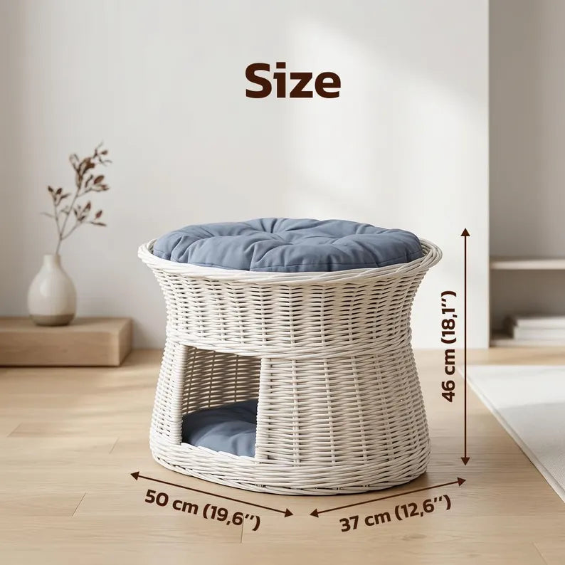 Cuccia in vimini per gatti, cuccia per gatti, cuccia in vimini per animali domestici, cuccia grotta per gatti, mobili per gatti, cuccia da interno per gatti, cesto per gatti